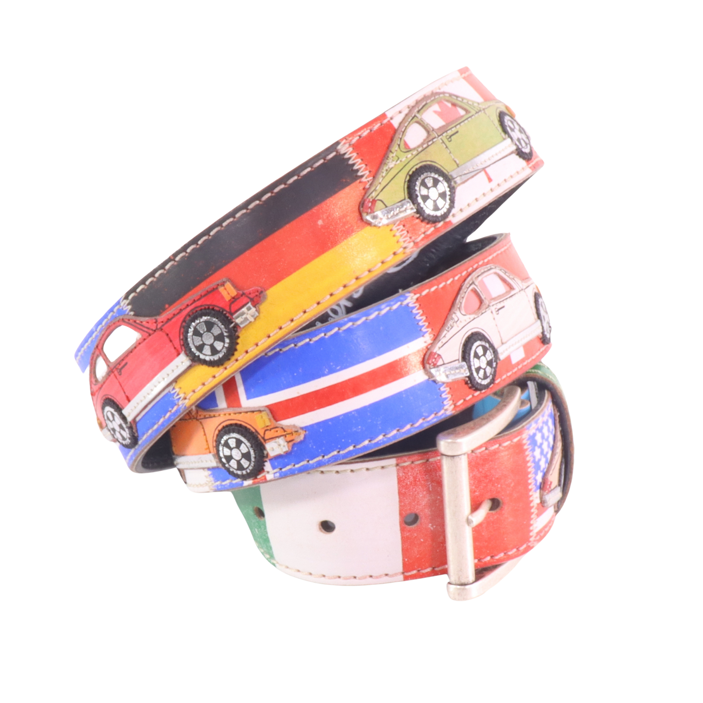 Cinture personalizzate, su misura. Applicazioni Porsche, Auto d'epoca, Auto da corsa. Accessorio artigianale, dipinta a mano, fatta in Italia.