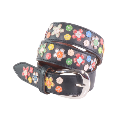 Cintura in pelle Fantasia Fiori | Artigianato Italiano