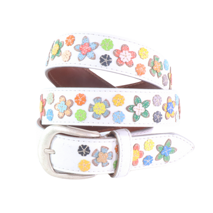 Cintura in pelle Fiori 3 | Artigianato Italiano