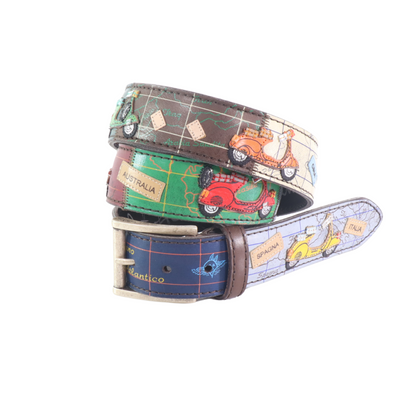 Cintura in pelle Giro Mondo in Vespa | Artigianato Italiano