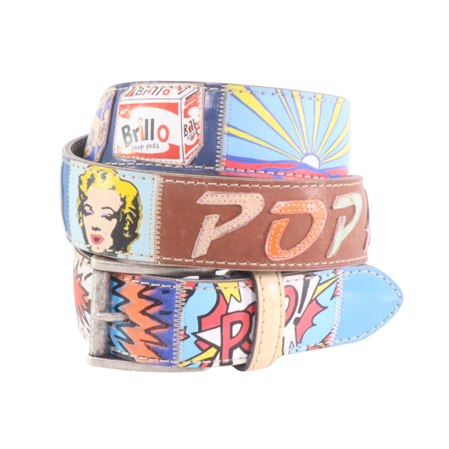 Cintura in pelle Pop Art 2 | Artigianato Italiano