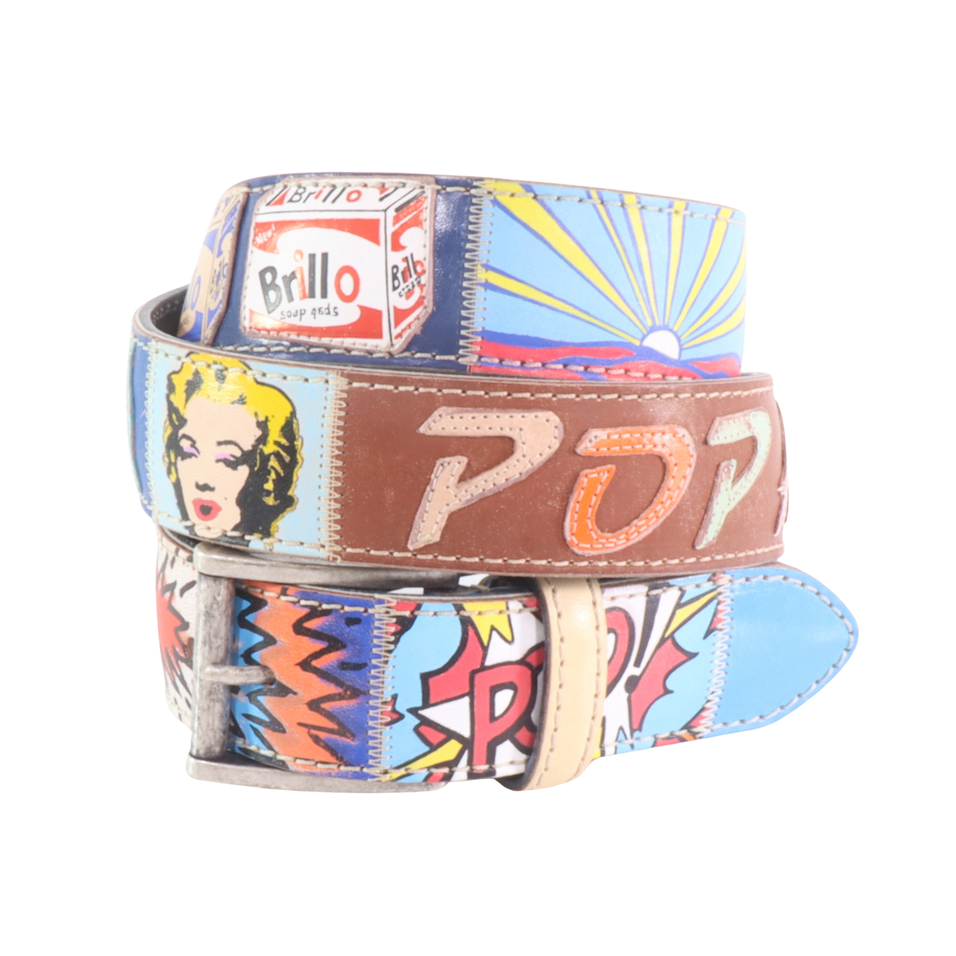 Cintura in pelle Pop Art 2 | Artigianato Italiano