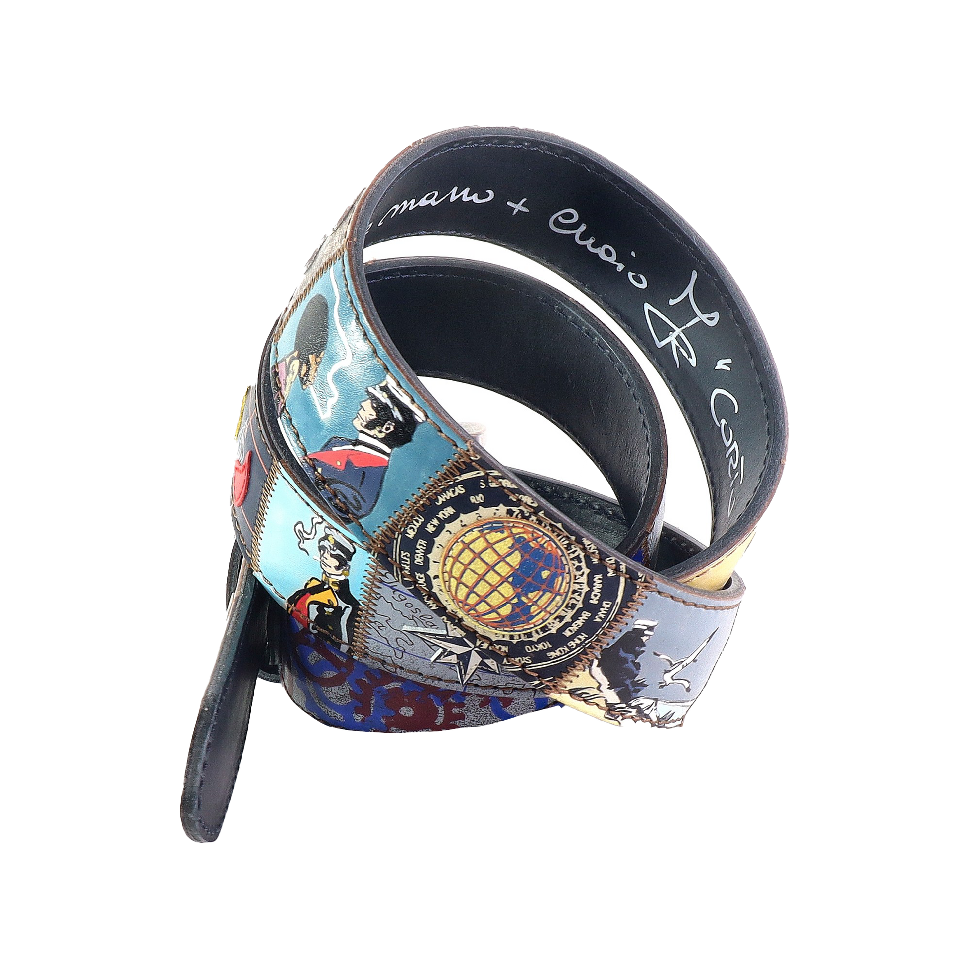 Cinture personalizzate, su misura. Applicazioni Corto Maltese, Hugo Pratt, Mare, Avventura. Accessorio artigianale, dipinta a mano, fatta in Italia.