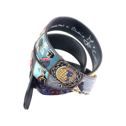 Cinture personalizzate, su misura. Applicazioni Corto Maltese, Hugo Pratt, Mare, Avventura. Accessorio artigianale, dipinta a mano, fatta in Italia.