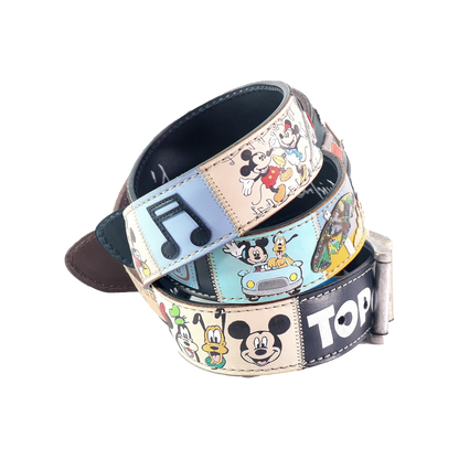 Cinture personalizzate, su misura. Applicazioni Disney, Topolino, Minnie, Pippo, Pluto. Accessorio artigianale, dipinta a mano, fatta in Italia.
