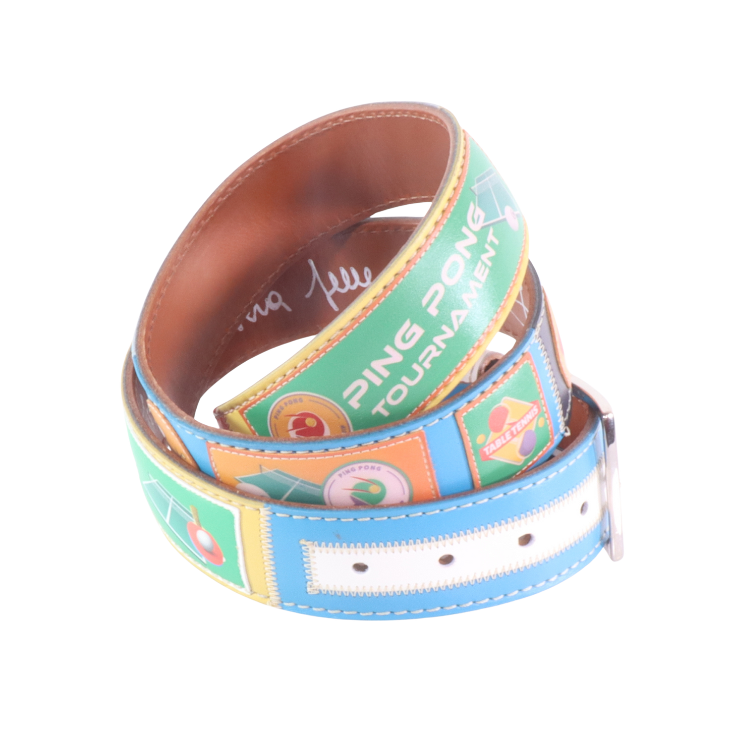 Cinture personalizzate, su misura. Applicazioni Ping Pong, Tennis Tavolo, Tournament. Accessorio artigianale, dipinta a mano, fatta in Italia.