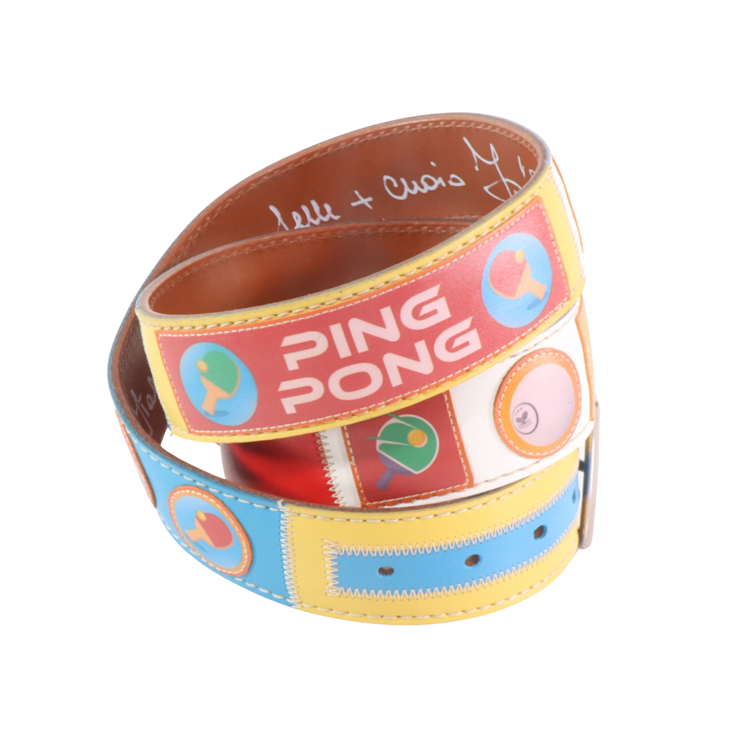 Cinture personalizzate, su misura. Applicazioni Ping Pong, Tennis Tavolo, Tournament, Sport. Accessorio artigianale, dipinta a mano, fatta in Italia.