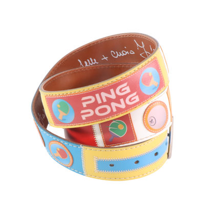 Cinture personalizzate, su misura. Applicazioni Ping Pong, Tennis Tavolo, Tournament, Sport. Accessorio artigianale, dipinta a mano, fatta in Italia.