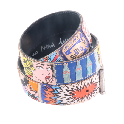 Cinture personalizzate, su misura. Applicazioni Pop Art, Andy Warhol, Marilyn Monroe, Campbell's Soup. Accessorio artigianale, dipinta a mano, fatta in Italia.