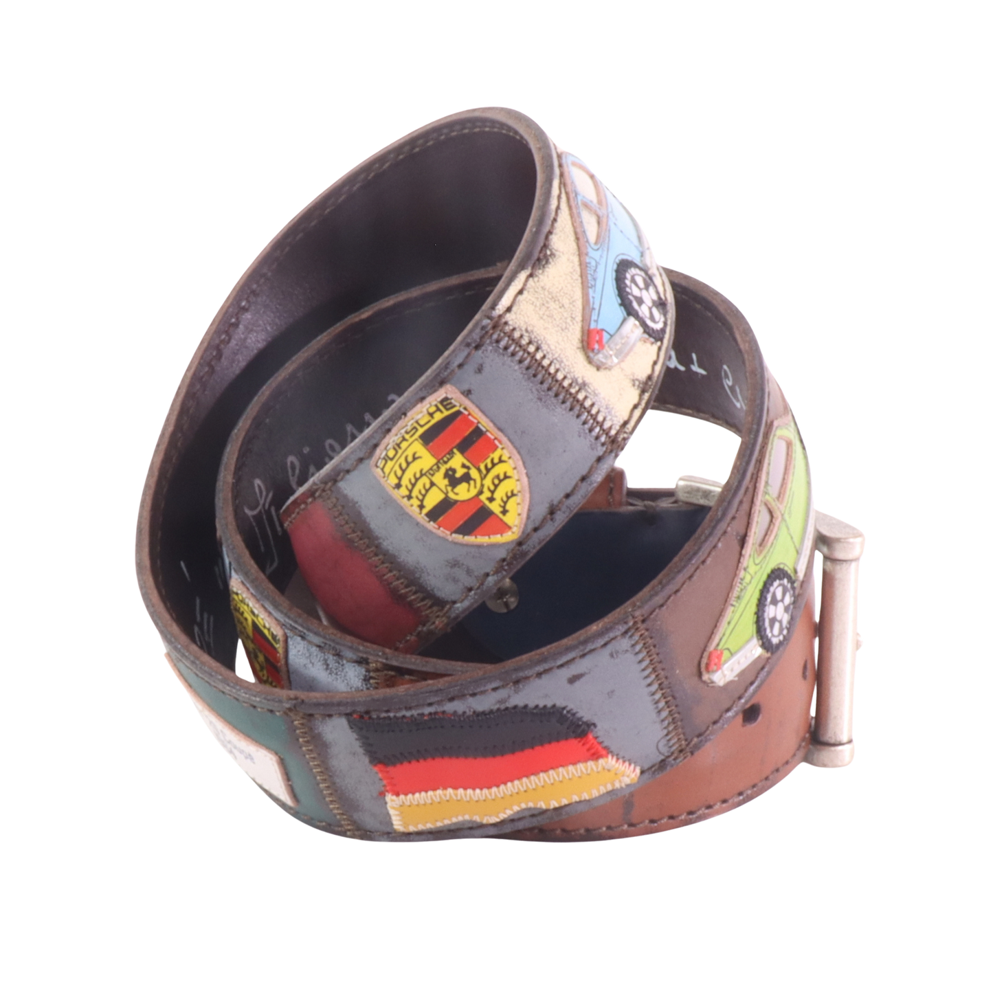 Cinture personalizzate, su misura. Applicazioni Porsche 911, Coupe 1964, icone sportive classiche. Accessorio artigianale, dipinta a mano, fatta in Italia.