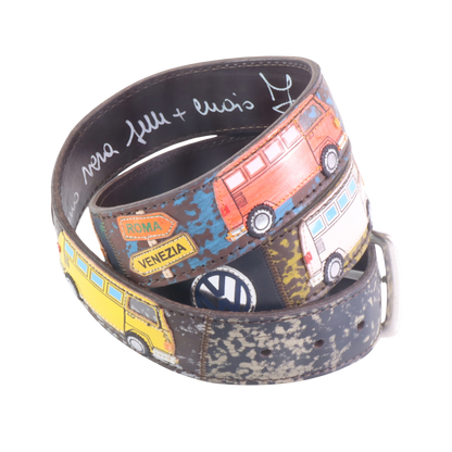 Cinture personalizzate, su misura. Applicazioni Volkswagen, Van, Bulli, Viaggio On the Road. Accessorio artigianale, dipinta a mano, fatta in Italia.